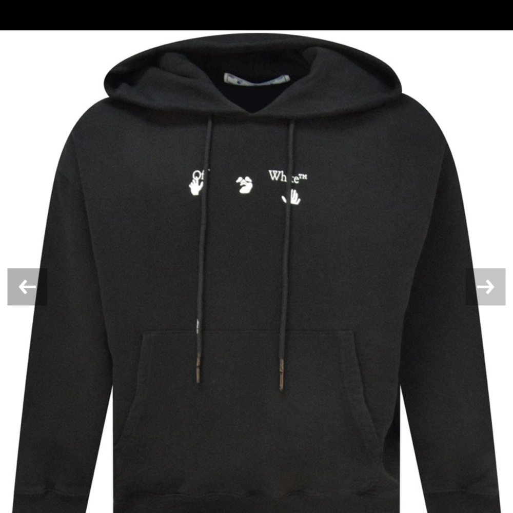 New Off-White Blue Marker Arrow Print Hoodie